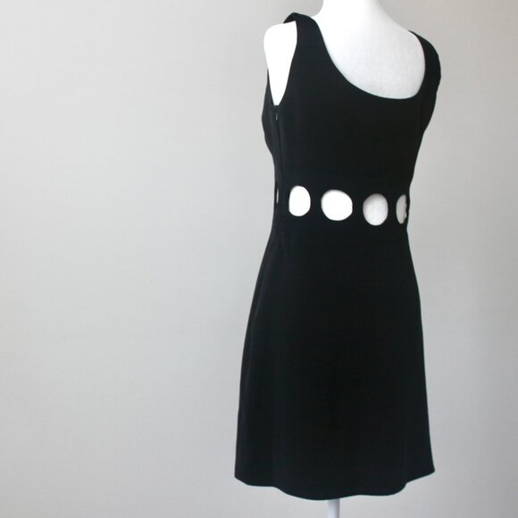 Niteline Della Roufogali Vintage Black Cutout Sleeveless Mini Dress 4 - Picture 4 of 7